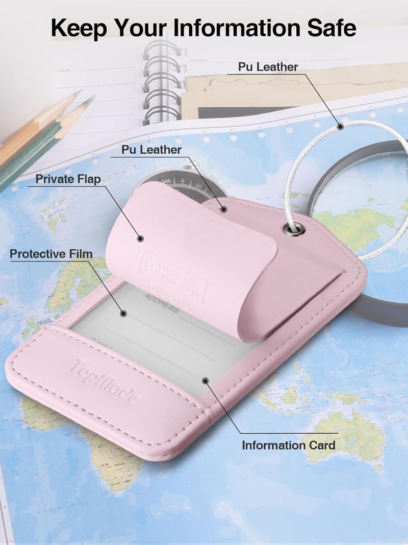 TopMade Smart Luggage Tag with Find My, Premium Leather Luggage Tags for Suitcase, Travel Bags, Backpacks, Anti-Lost Suitcase Tag Tracker for Travel with Privacy Name Card, Rechargeable - Image 5